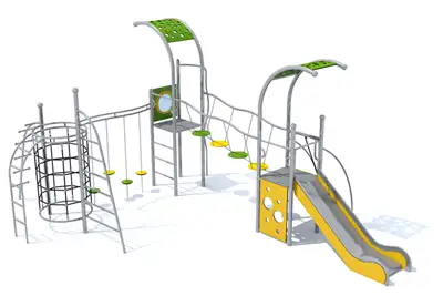 STRUCTURE DE JEUX DOMO 2-4 - acier inoxydable