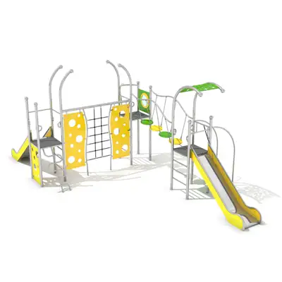 STRUCTURE DE JEUX DOMO 3-1 - acier inoxydable