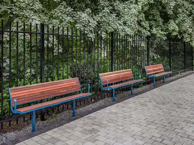 BANC PARCO AVEC ACCOUDOIRS - chêne huilé - à sceller