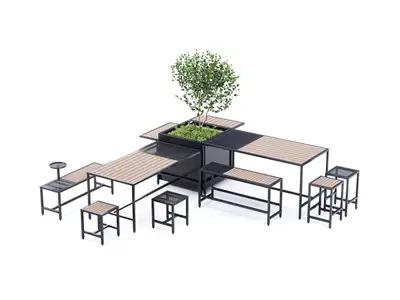 NOLA : TABOURET JOIN - acier perforé - 48cm, ref U80-86PP