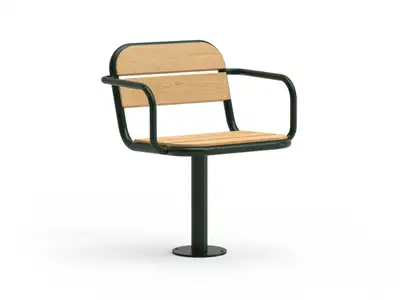 NOLA : CHAISE AVEC ACCOUDOIRS GRY - pin Linax - à sceller, ref U14-13MCLIN