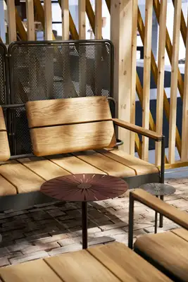 NOLA : BANC ALTA AVEC ÉCRAN ARRIÈRE - pin Linax, ref U20-30ABLIN