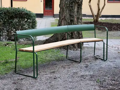 NOLA : BANC ANGULEUX SIGILL - chêne huilé - acier galvanisé thermolaqué, ref U40-02E/C