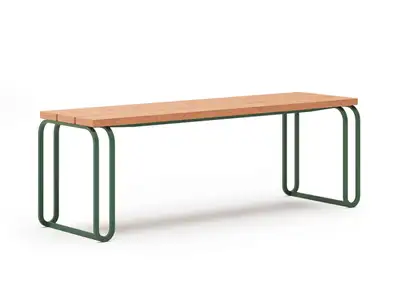 NOLA : BANQUETTE SIGILL - chêne huilé - acier galvanisé thermolaqué, ref U40-04E/C