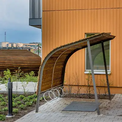 NOLA : ABRI VÉLOS REVET 2,70m - 5 supports avec antivol de cadre inclus, ref U60-40R