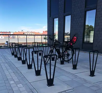 NOLA : SUPPORT À VÉLOS DUO - acier galvanisé thermolaqué - à spitter, ref Ö60-75N/C