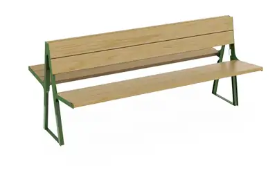 OBJETS PUBLICS : BANC DOUBLE 6 PLACES CITÉ BOIS - Douglas, ref AS_CIT_BOIS_P_6P_D