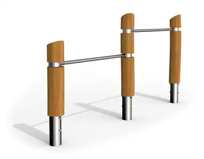 STILUM : BARRE FIXE DOUBLE SUPRA 2 - bois - ancrage 450mm, ref 551515602