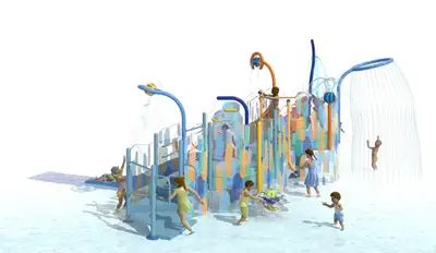 VORTEX : STRUCTURE PLAYNUK n°5 - jeux et toboggans aquatiques - piscine, ref EPN-05POOL