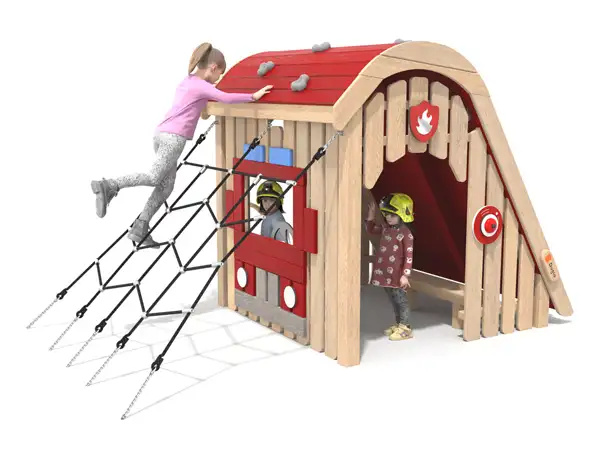 CABANE DE JEUX POMPIER À GRIMPER ROBINIA BUGLO PLAY