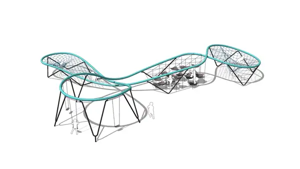 Structure WHOOSH Triple Boucle avec balançoire triple CARVE