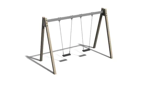 BALANÇOIRE DOUBLE 2,40m - chêne ELVERDAL