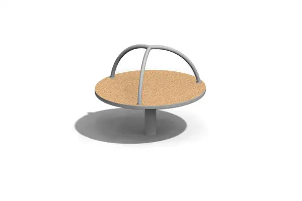 Carrousel position assise avec plateforme en liège et cadre acier inoxydable ELVERDAL