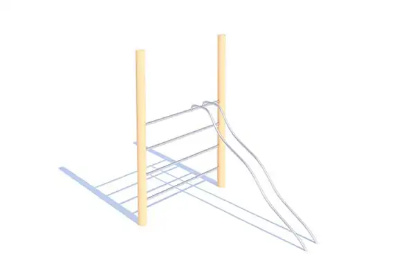 Echelle horizontale avec barres de glisse. Poteaux en robinier ELVERDAL