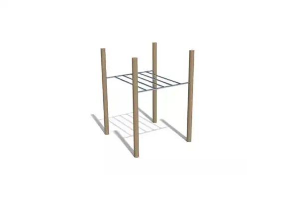 Echelle horizontale 2,00x2,00x3,00m. Poteaux en robinier ELVERDAL