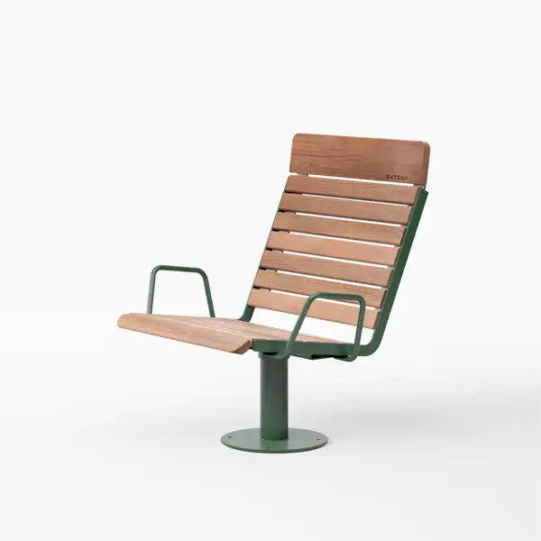 FAUTEUIL PIVOTANT DOSSIER HAUT HULA AVEC ACCOUDOIRS - frêne rétifié EXTERY