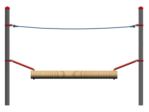 POUTRE OSCILLANTE pour poteaux robinier - PARCOURS DILLENBURG HUCK OCCITANIA