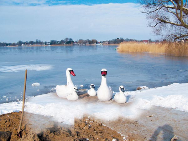 SCULPTURE FAMILLE DE CYGNES SPIELART