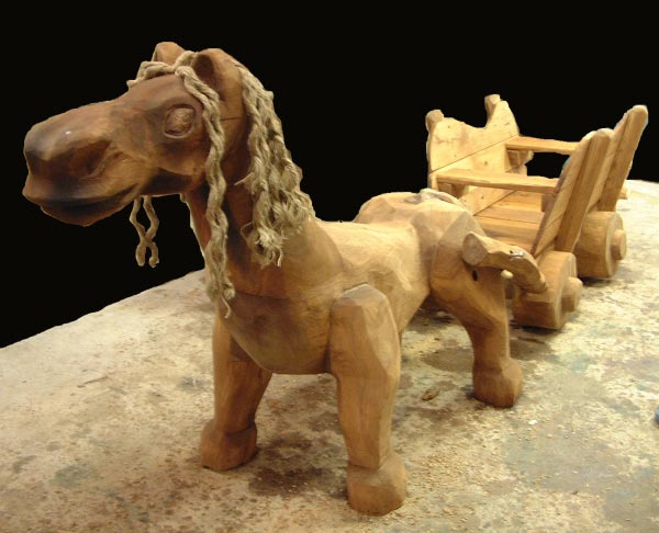 STRUCTURE DE JEUX CHEVAL AVEC CARRIOLE SPIELART