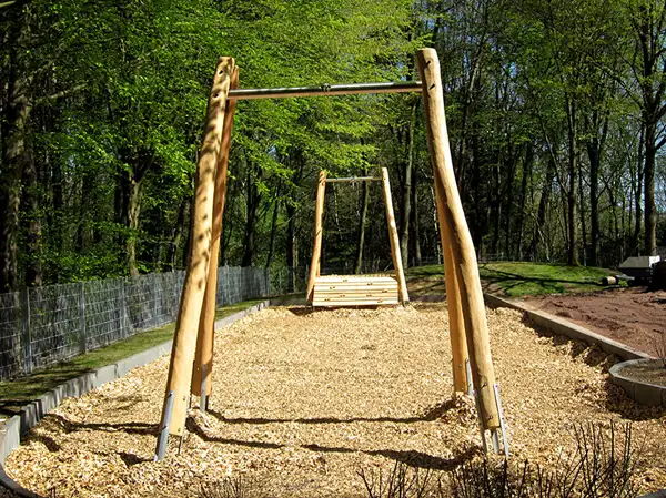 TYROLIENNE AVEC RAMPE DE DÉPART - traverses en inox - 20m SPIELART