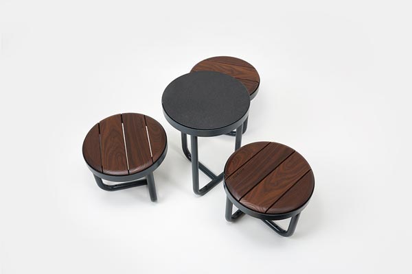 TABOURET ROND TIIDE - frêne rétifié EXTERY