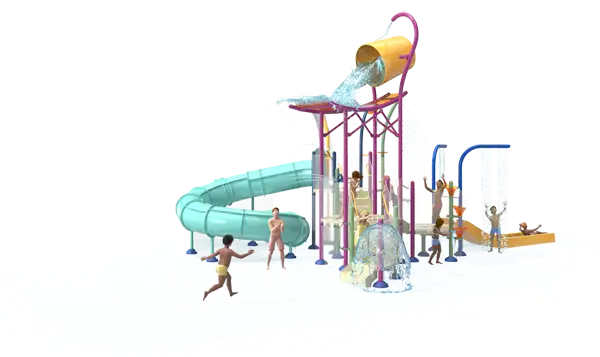 STRUCTURE ELEVATION - jeux aquatiques et toboggan en spirale VORTEX