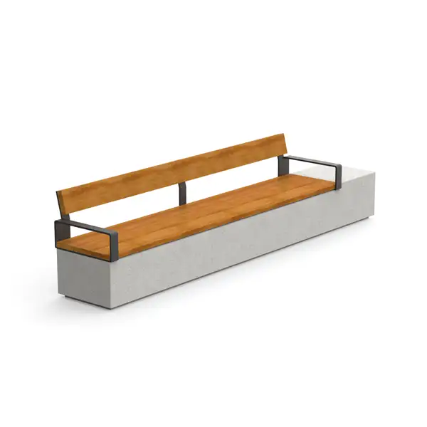 BANQUETTE LOG 360 ACCOUDOIRS - assise et dossier bois DURBANIS