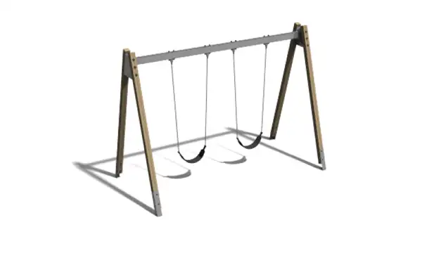 Portique balançoire double acier, sièges souples. Hauteur 2,40m ELVERDAL