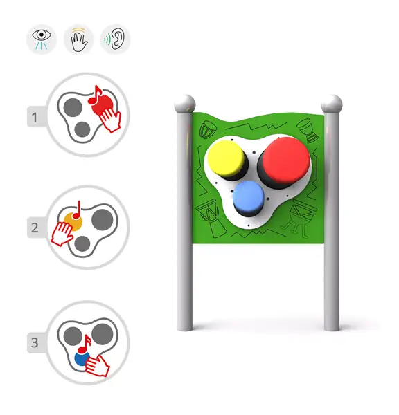 PANNEAU LUDIQUE MUSICAL AKUSTICO 3 INTER-PLAY