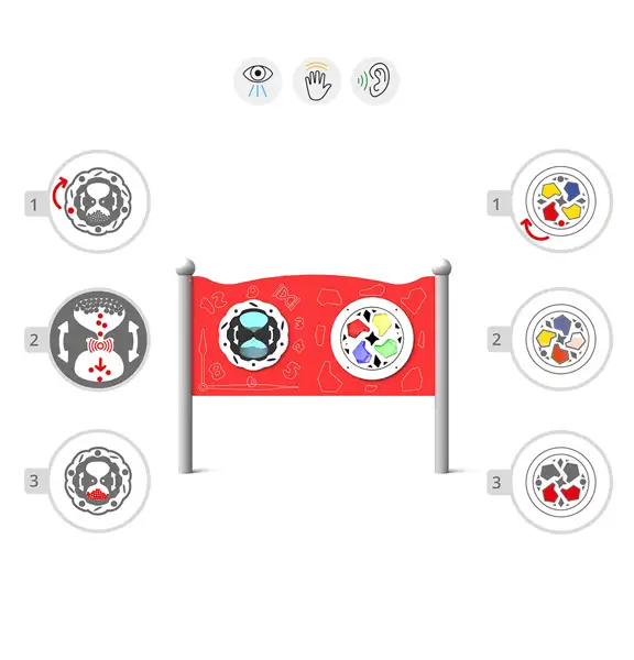 PANNEAU LUDIQUE SENSORIEL DOUBLE PARO 8 INTER-PLAY