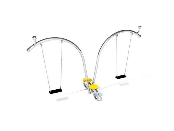 BALANÇOIRE DOUBLE ARCO 1 - sièges plats - acier inoxydable INTER-PLAY