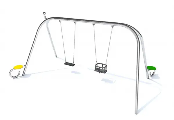 BALANÇOIRE DOUBLE ENIRO 2 - sièges bébé - acier inoxydable INTER-PLAY
