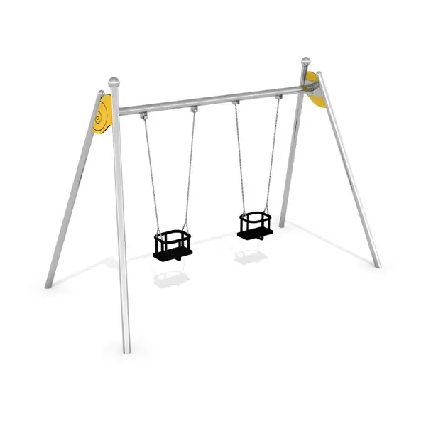 BALANÇOIRE DOUBLE PENDOLO 2 - sièges bébé - acier inoxydable INTER-PLAY