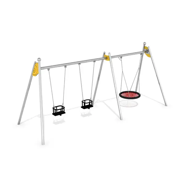 COMBINAISON DE BALANÇOIRES KOMBINO 2 - acier inoxydable INTER-PLAY