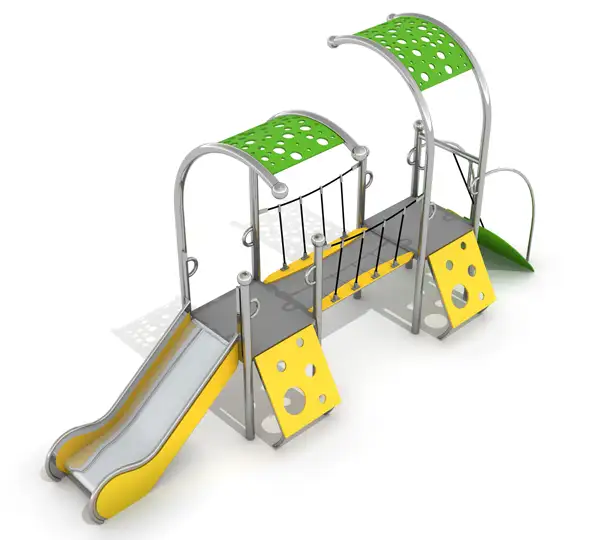 STRUCTURE DE JEUX DOMETO 2-1 - acier inoxydable INTER-PLAY
