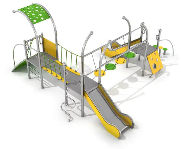 STRUCTURE DE JEUX DOMETO 3-1 - acier inoxydable INTER-PLAY