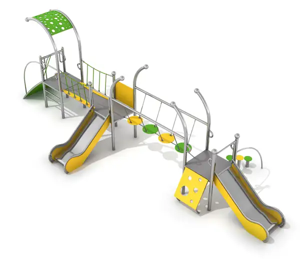 STRUCTURE DE JEUX DOMETO 3-2 - acier inoxydable INTER-PLAY