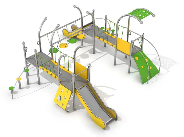STRUCTURE DE JEUX DOMETO 4-1 - acier inoxydable INTER-PLAY