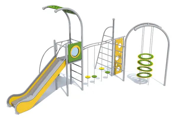 STRUCTURE DE JEUX DOMO 1-1 - acier inoxydable INTER-PLAY