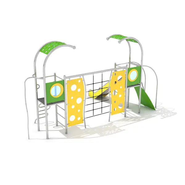 STRUCTURE DE JEUX DOMO 2-1 - acier inoxydable INTER-PLAY