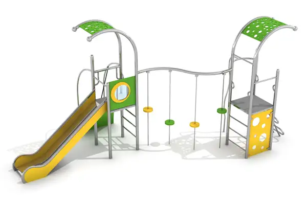 STRUCTURE DE JEUX DOMO 2-2 - acier inoxydable INTER-PLAY