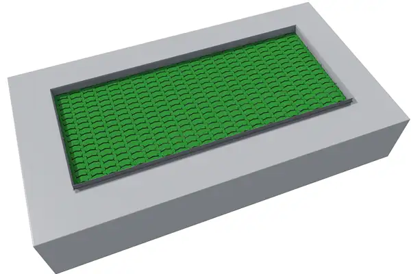 TRAMPOLINE RECTANGULAIRE ORTA 125x225 - installation sol souple coulé INTER-PLAY