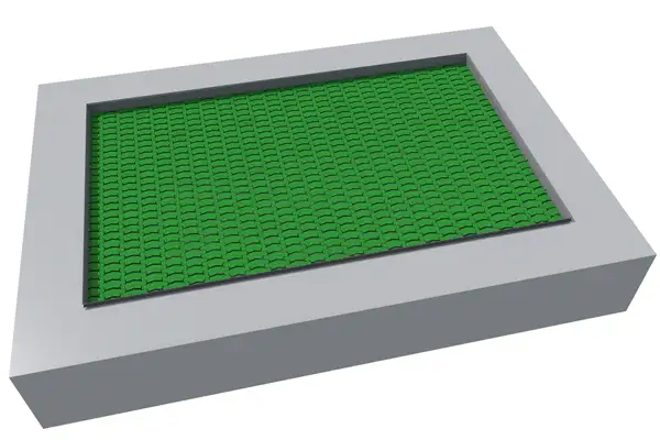 TRAMPOLINE RECTANGULAIRE ORTA 175x250 - installation sol souple coulé INTER-PLAY