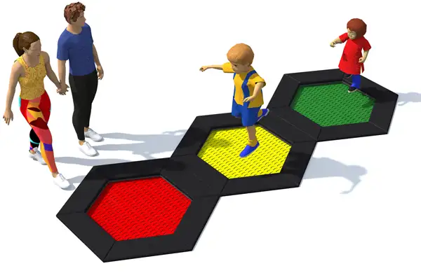 ENSEMBLE DE TRAMPOLINES HEXO 3A INTER-PLAY