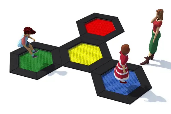 ENSEMBLE DE TRAMPOLINES HEXO 4B INTER-PLAY