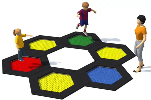 ENSEMBLE DE TRAMPOLINES HEXO 6A INTER-PLAY