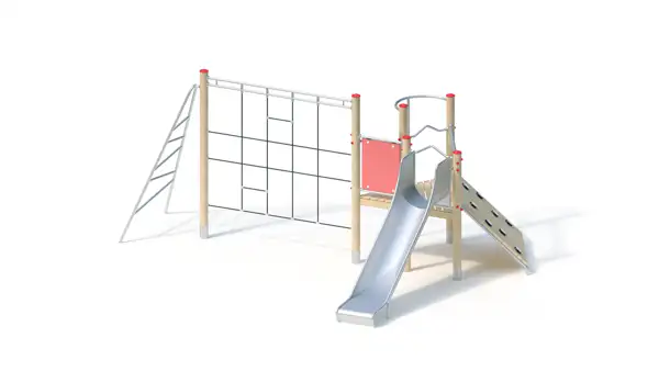 STRUCTURE DE JEUX A GRIMPER - montants robinier lamellé-collé KAISER & KÜHNE