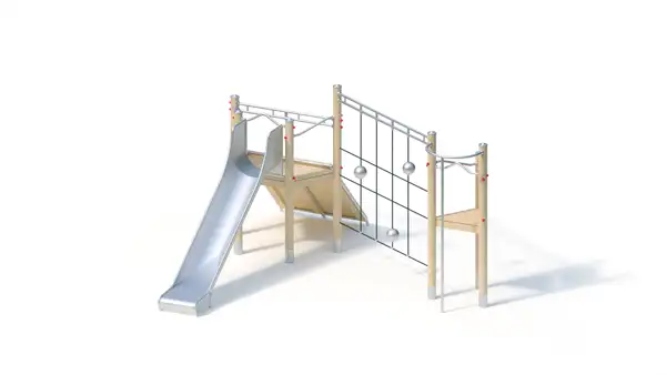 STRUCTURE DE JEUX A GRIMPER - montants robinier lamellé-collé KAISER & KÜHNE