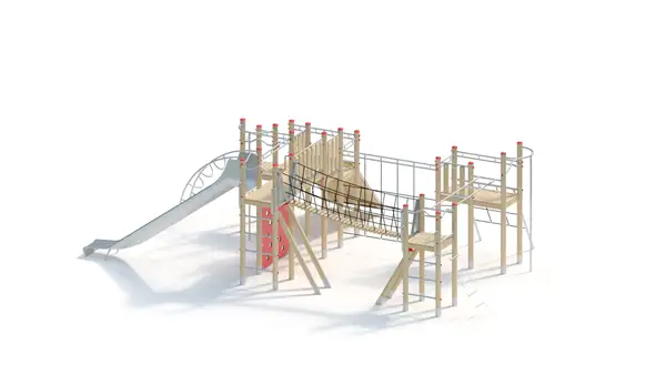 GRANDE STRUCTURE DE JEUX - montants robinier lamellé-collé KAISER & KÜHNE