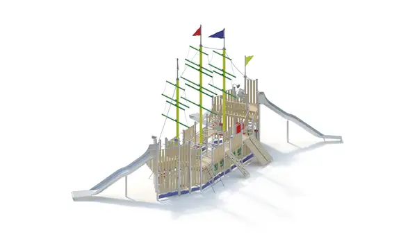 STRUCTURE DE JEUX BATEAU LE BOUNTY - montants acier inoxydable KAISER & KÜHNE